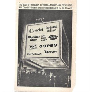 Best of Broadway Columbia Records Cast Recordings AD 1960s Vintage Print Ad 9 in
